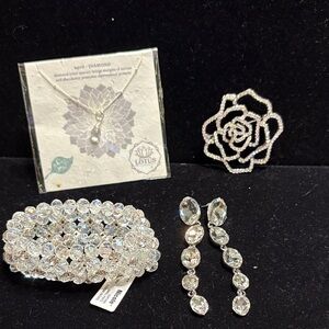 Silver Necklace and Jewelry Set